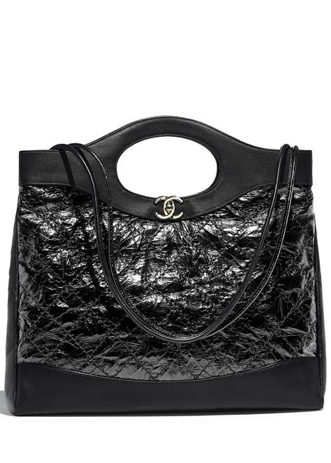 chanel black and white tote bag|chanel 31 large shopping bag.